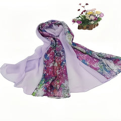 Silk Ladies Sun Protection Shawl Warm Printed Scarf