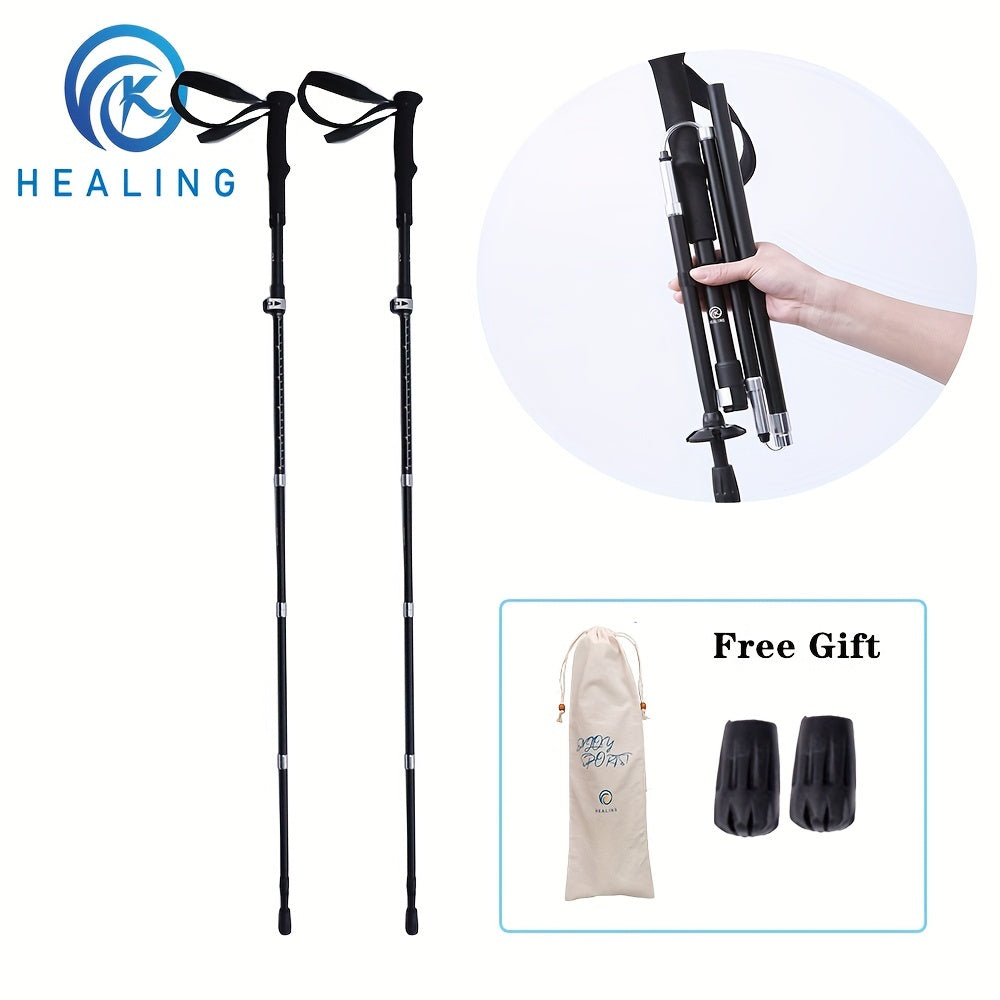 Trekking Poles Folding Straight Handle Ultralight Portable Aluminum Alloy Sticks