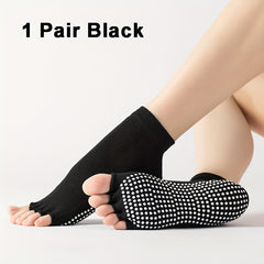 3 Pairs Yoga Socks Non Slip Grips Toeless For Women