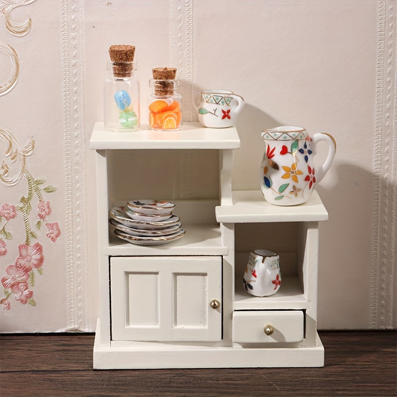 1/12 Dollhouse Storage Cabinet Display Rack Drawer Chest Home Decor