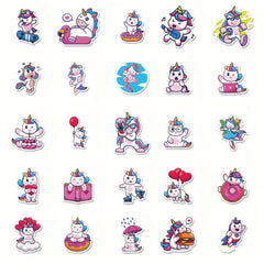50pcs Unicorn Stickers Waterproof Vinyl Stickers Pack For Adults