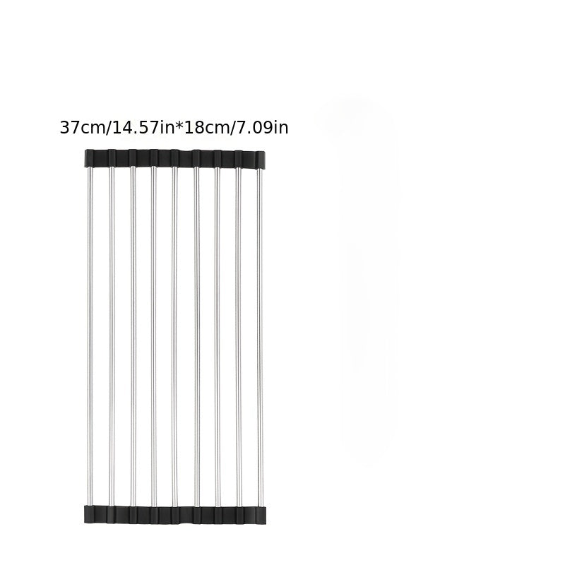 Roll Up Dish Drying Rack Stainless Steel Sink Drainer Rack
