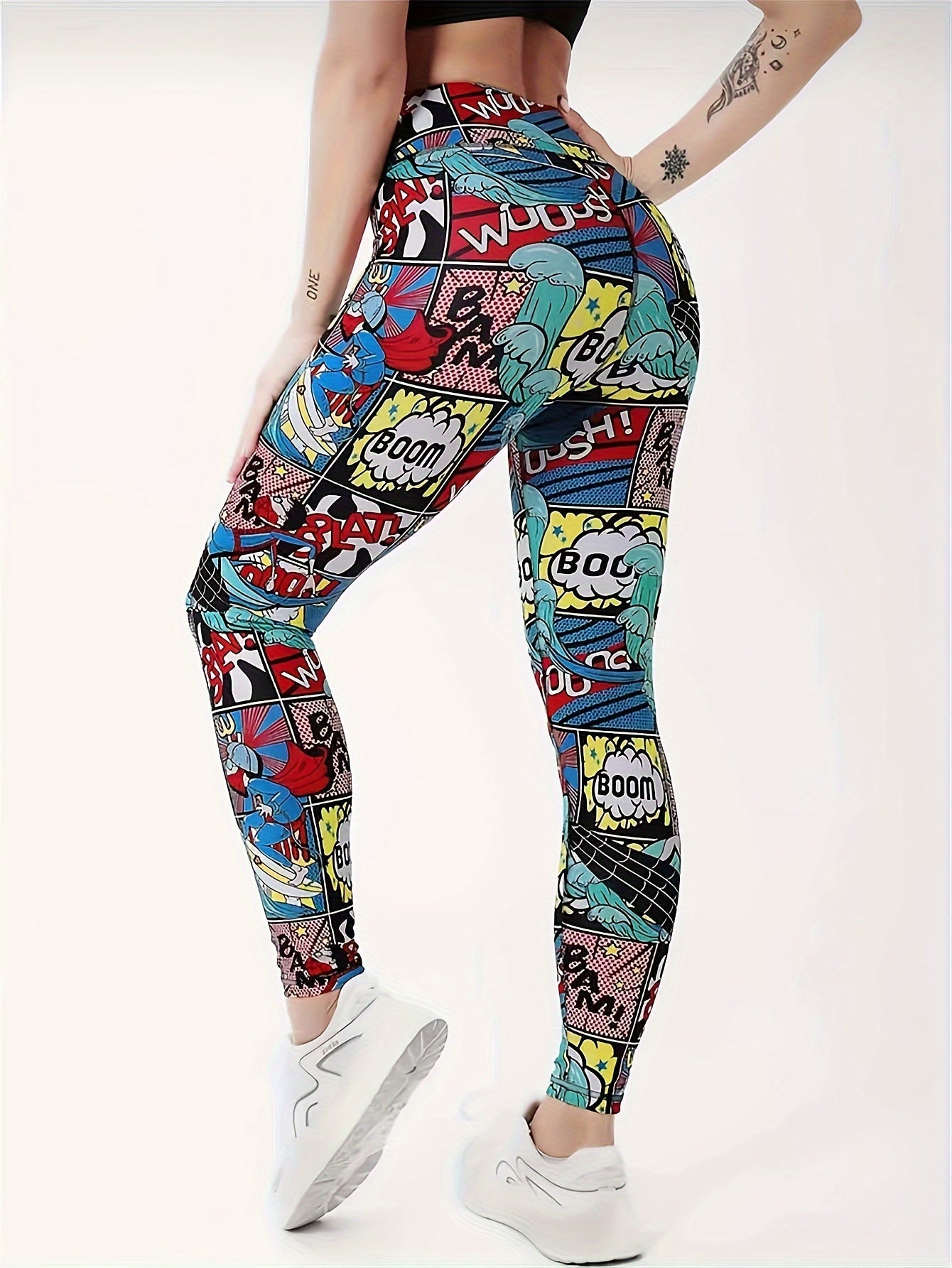Cartoon Print Yoga Leggings High Waist Slim Fitness Pants