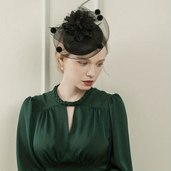 Women Flower Hair Clip Faux Feather Head Piece Party Wedding Hat Accessories