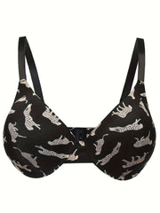 Leopard Print Molded Cup Padded Bra