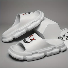 Men's Non Slip Platform Slides Soft Sole Cloud Slides for Indoor Outdoor