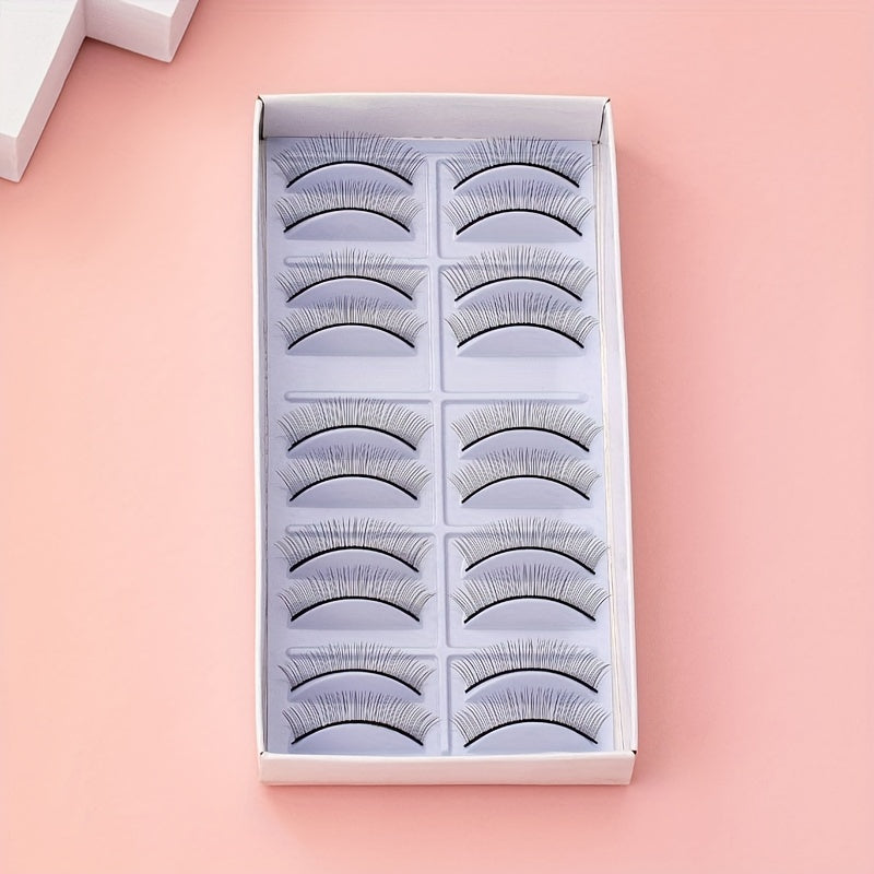 10 Pair 8mm Practice Eyelash Extensions Strips for Training