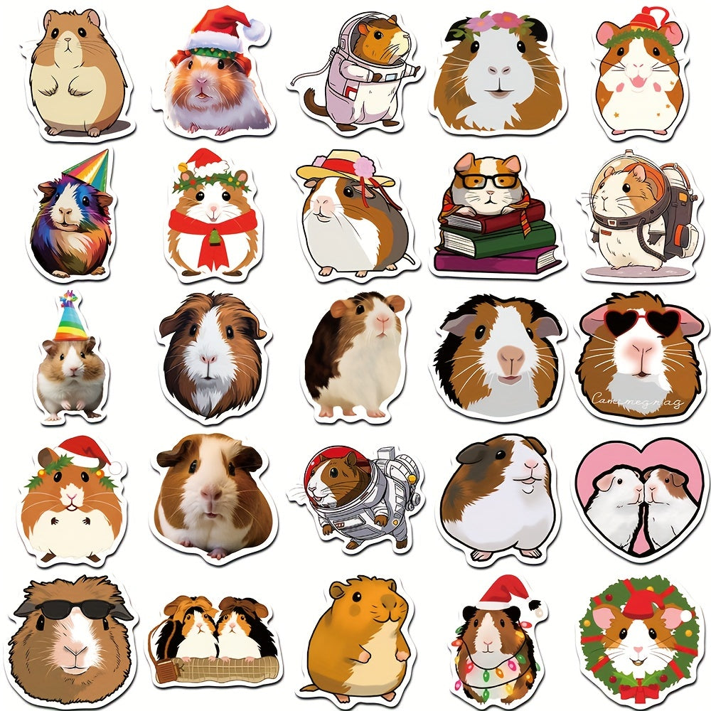 50pcs Small Animal Guinea Pig Cartoon Stickers for Journal Phone Case Cup Guitar