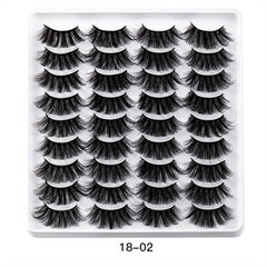 18 Pairs Faux Mink Thick Eyelashes for Simulated Grafting