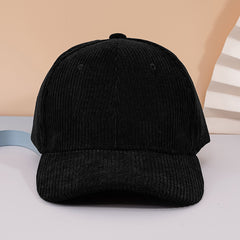 Corduroy Strapback Cap Solid Colour Summer Beach Hats