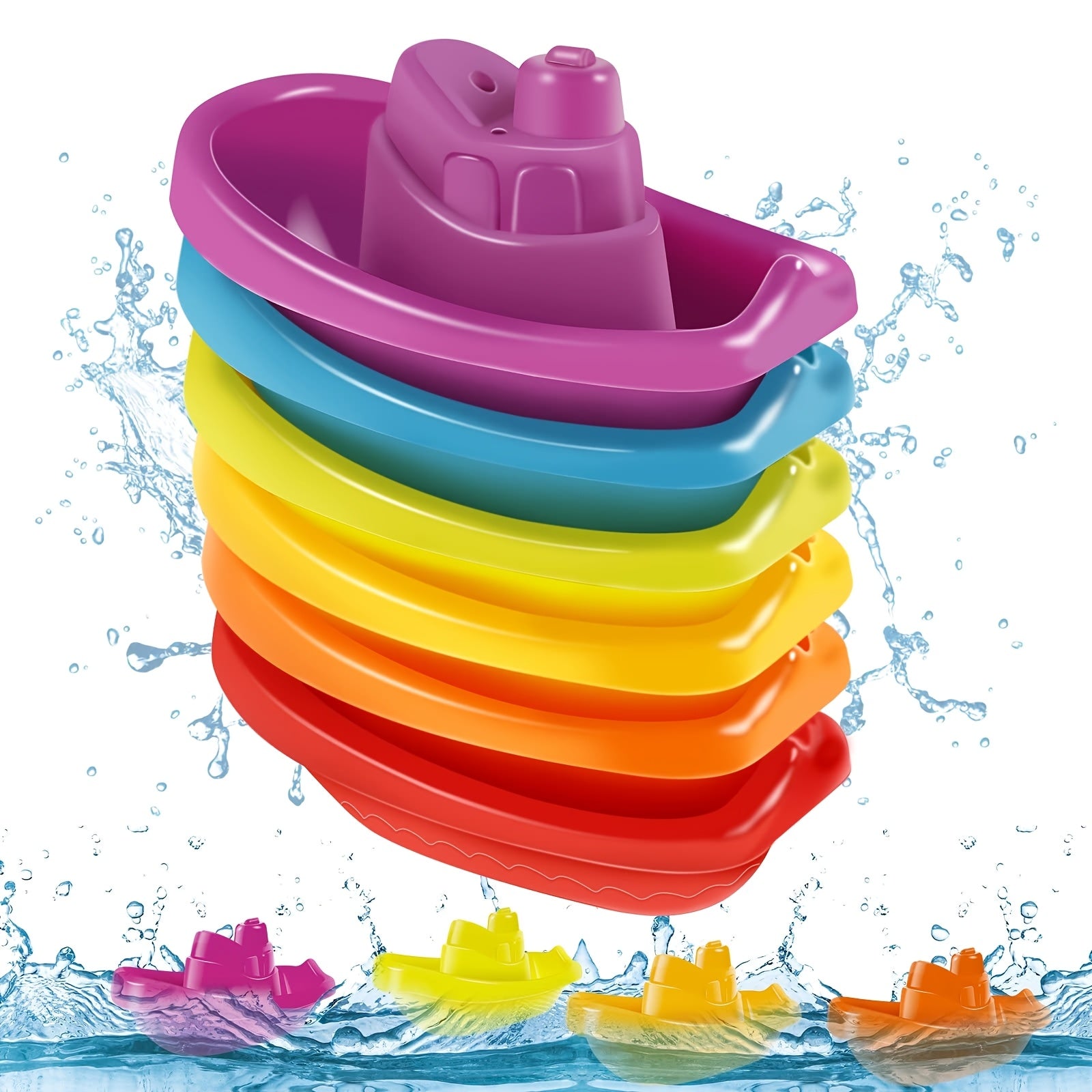 6 Kids Bathroom Boat Toys Outdoor Beach Toys Playhouse Stacking Toy