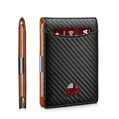 RFID Men's Carbon Fiber Wallet Anti Theft Shielding