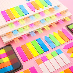 Colorful PET Fluorescent Sticky Notes N Times Stickers Student Office