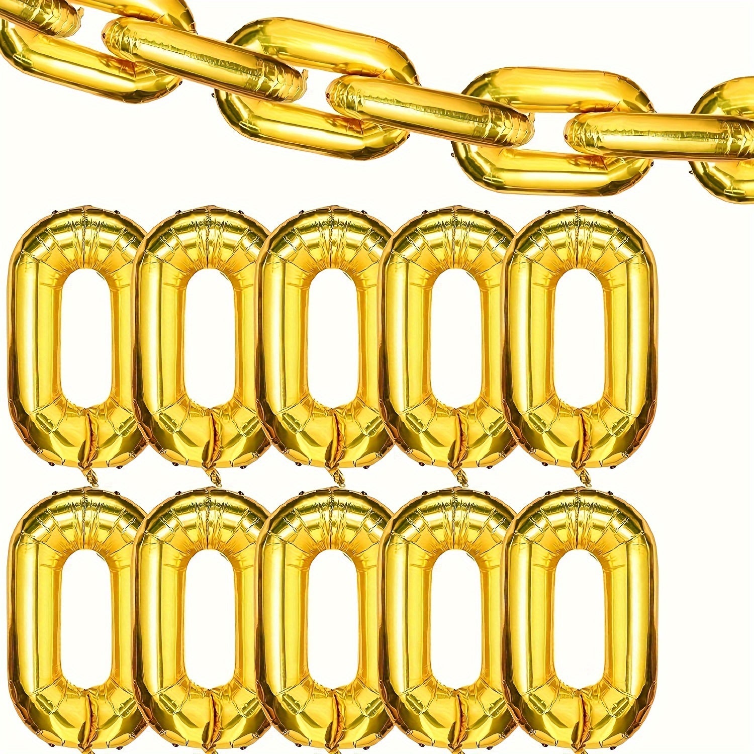 10pcs 40 64 Cm Foil Chain Balloons Jumbo Chain Balloons For Hip Hop Retro Theme