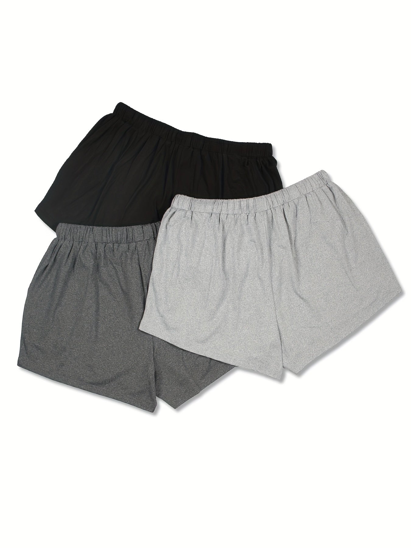 3 Pack Women's Plus Size Casual Elastic Drawstring Shorts