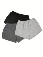 3 Pack Women's Plus Size Casual Elastic Drawstring Shorts