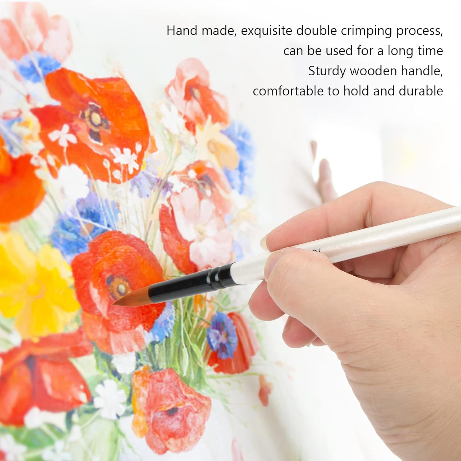 6pcs Artist Brush Set Nylon Hair Acrylic Gouache Watercolor Painting
