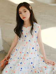 Girl's Geometry Pattern Princess Dress