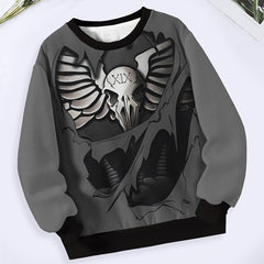 Skull Graphic Long Sleeve Sweatshirt Comfy Pullover Tops