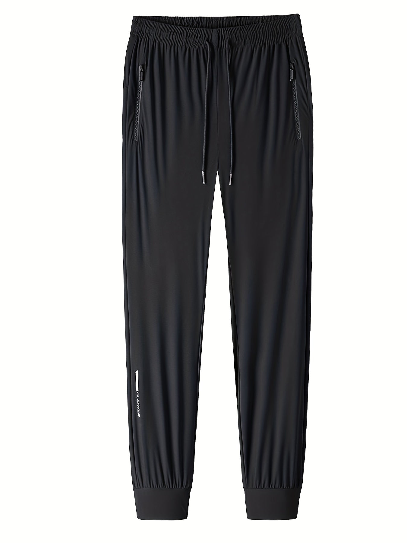 Quick Dry Zipper Pockets Joggers Men's Casual Stretch Nylon Pants Gym Workout