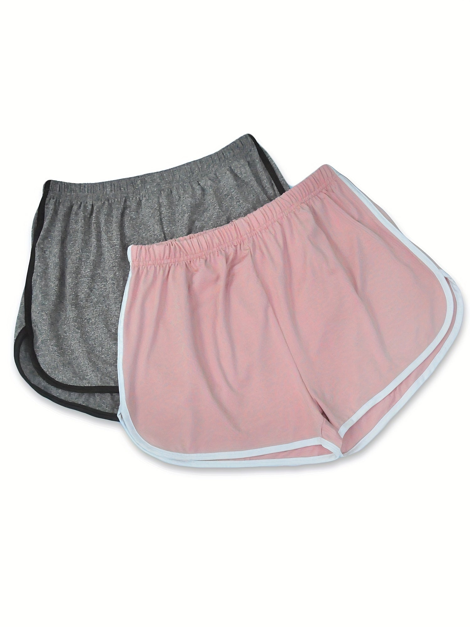 2 Pack Plus Size Pajama Shorts Set Women's Elastic Waist Dolphin Shorts