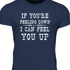 Slightly Stretch Men's Letter Print T-shirt