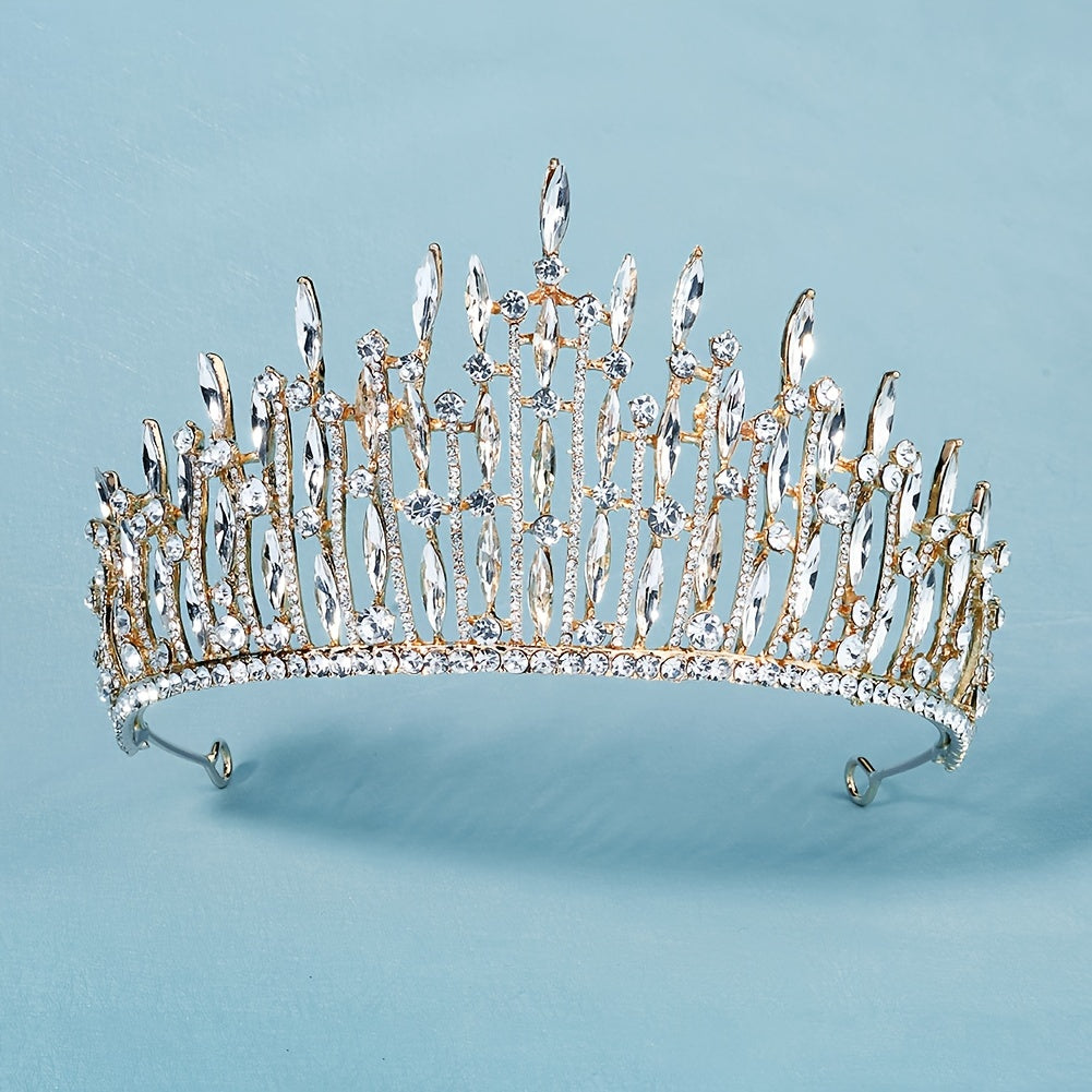 Rhinestone Golden Crown Hairband Headband Tiara Wedding Birthday Cosplay