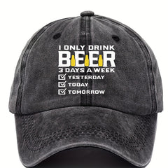 Retro Washed Letter Printed Baseball Cap Adjustable Sun Protection Peaked Cap