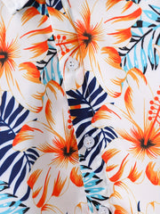 Boys Leaves Print Shirt For Beach Vacation