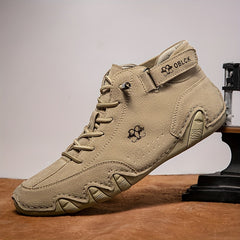 Men's Lace up Boots Casual Walking Shoes Velcro Closure