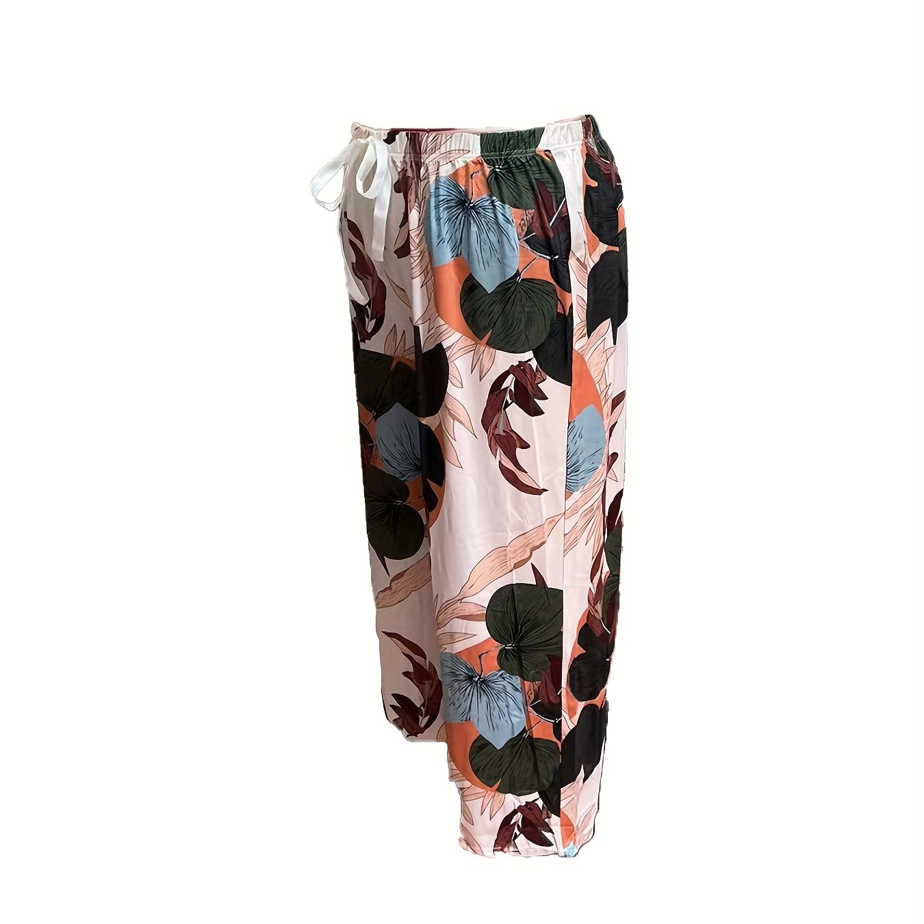 Floral Lounge Pants Drawstring Comfort Pajama Pants