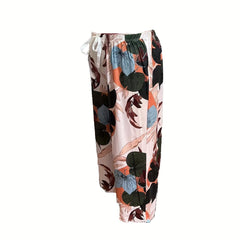 Floral Lounge Pants Drawstring Comfort Pajama Pants