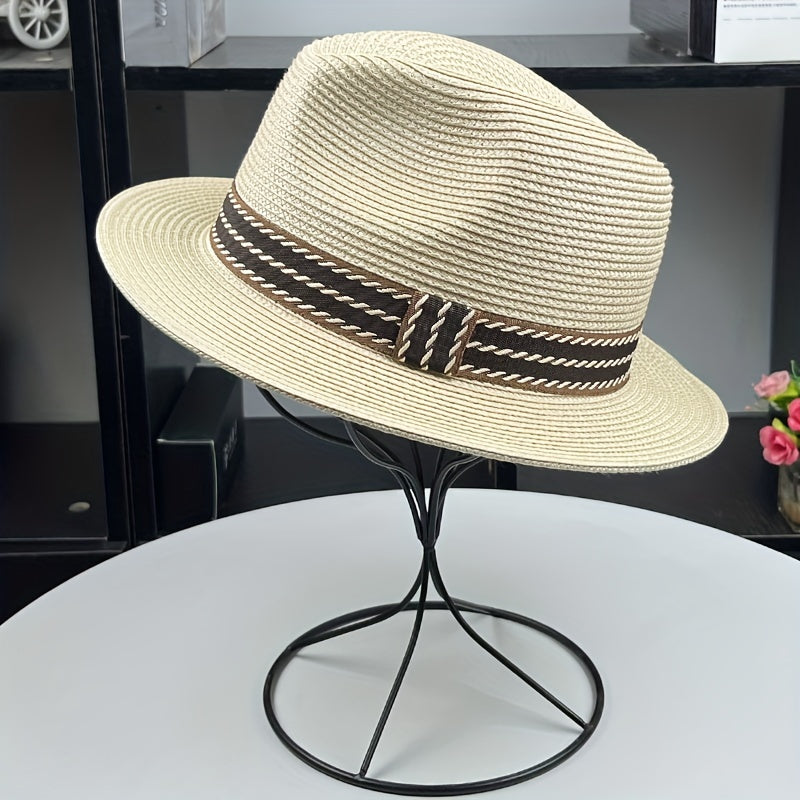 Casual Sunshade Straw Hat for Spring Summer Travel Vacation