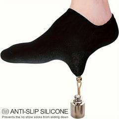Solid Non slip Ankle Socks Soft Breathable Invisible Cotton Socks