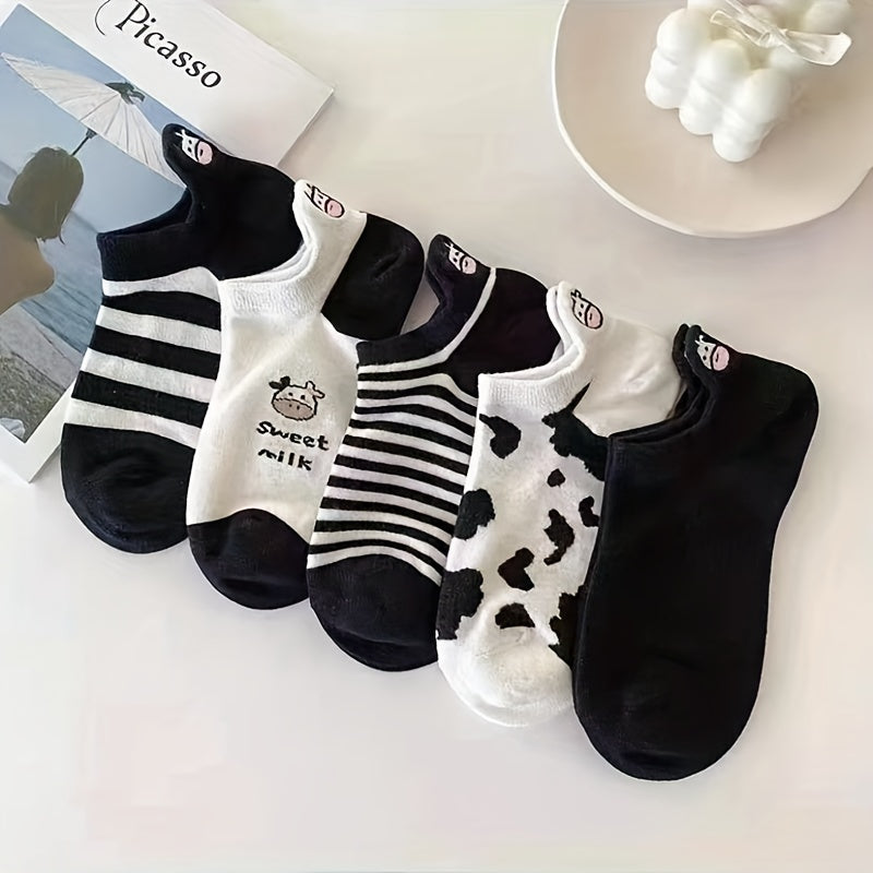 Girls Cow Pattern Socks Breathable Comfy Children s Socks
