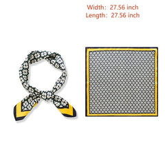 70cm Geometric Flower Print Square Scarf Neckerchief Bandana