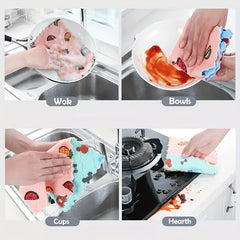 10pcs Printed Rags Scouring Cloth Cleaning Cloths