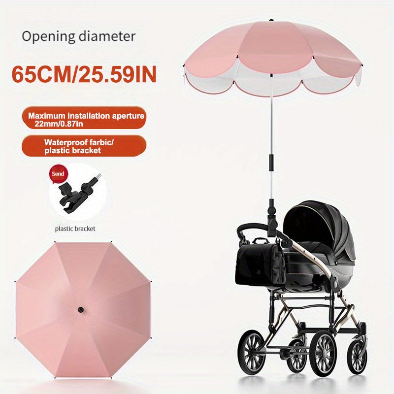 Baby Stroller Umbrella Sunshade Silver Plastic Umbrella