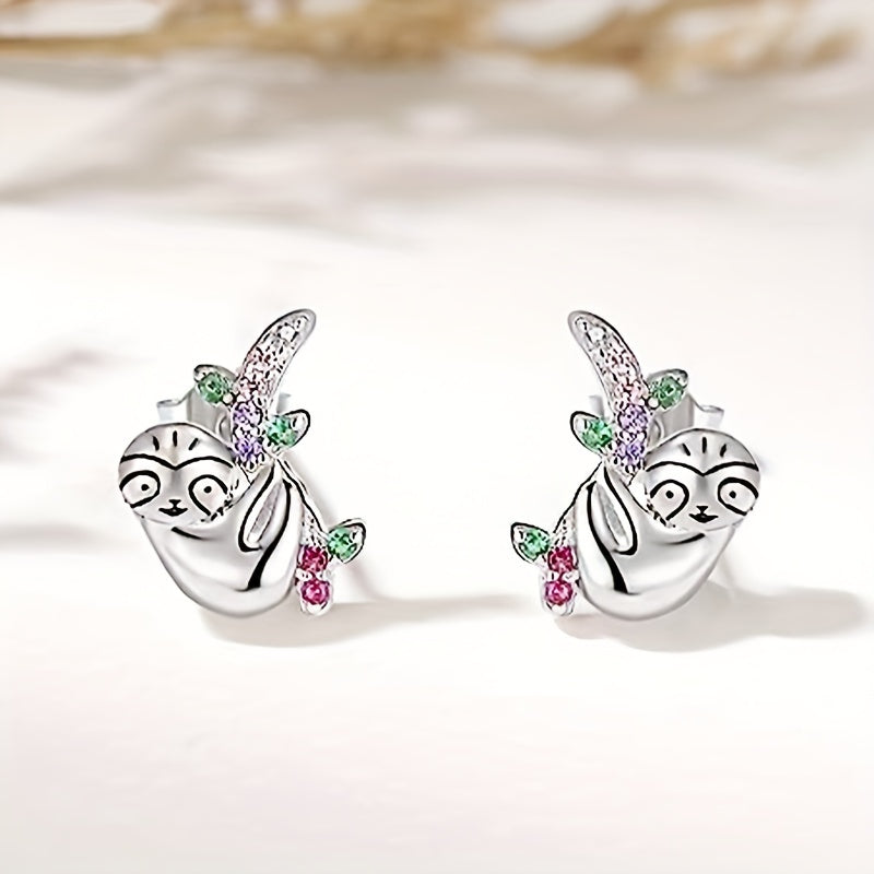 Sterling Silver Sloth Stud Earrings Kids Jewelry