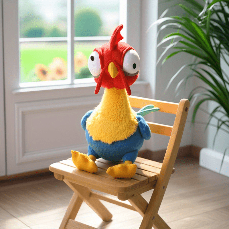 Adorable Rooster Plush Toy with Overalls for Kids