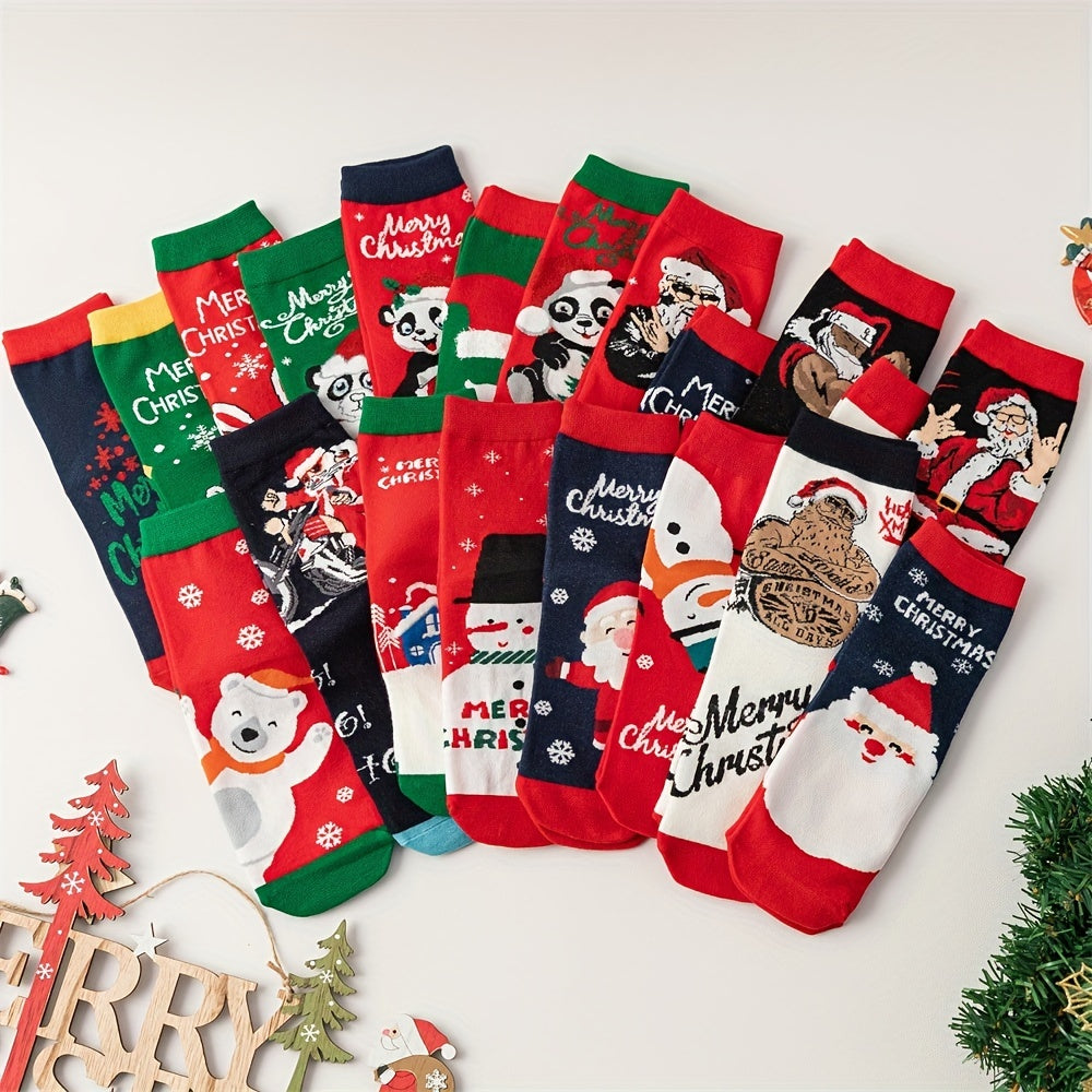 3 Pairs Girls Kids Christmas Socks Cartoon Pattern Crew Socks Children s Socks