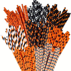 25pcs Halloween Paper Straw Cup Decoration