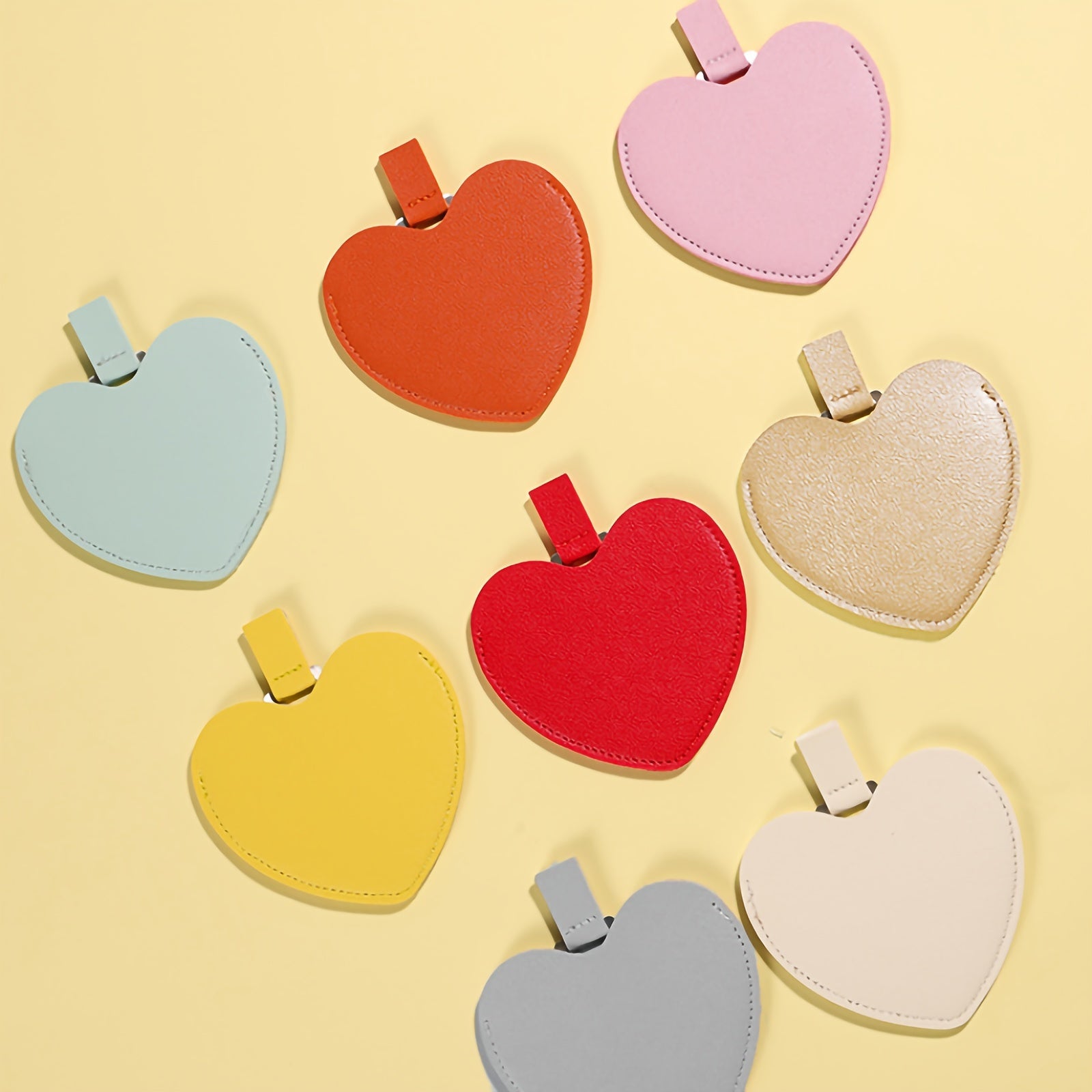 Heart Shaped Makeup Mirror Metal Ultra Thin Mini Vanity Mirror