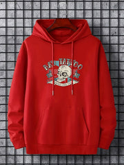 Men's Graphic Print Hoodie with Kangaroo Pocket