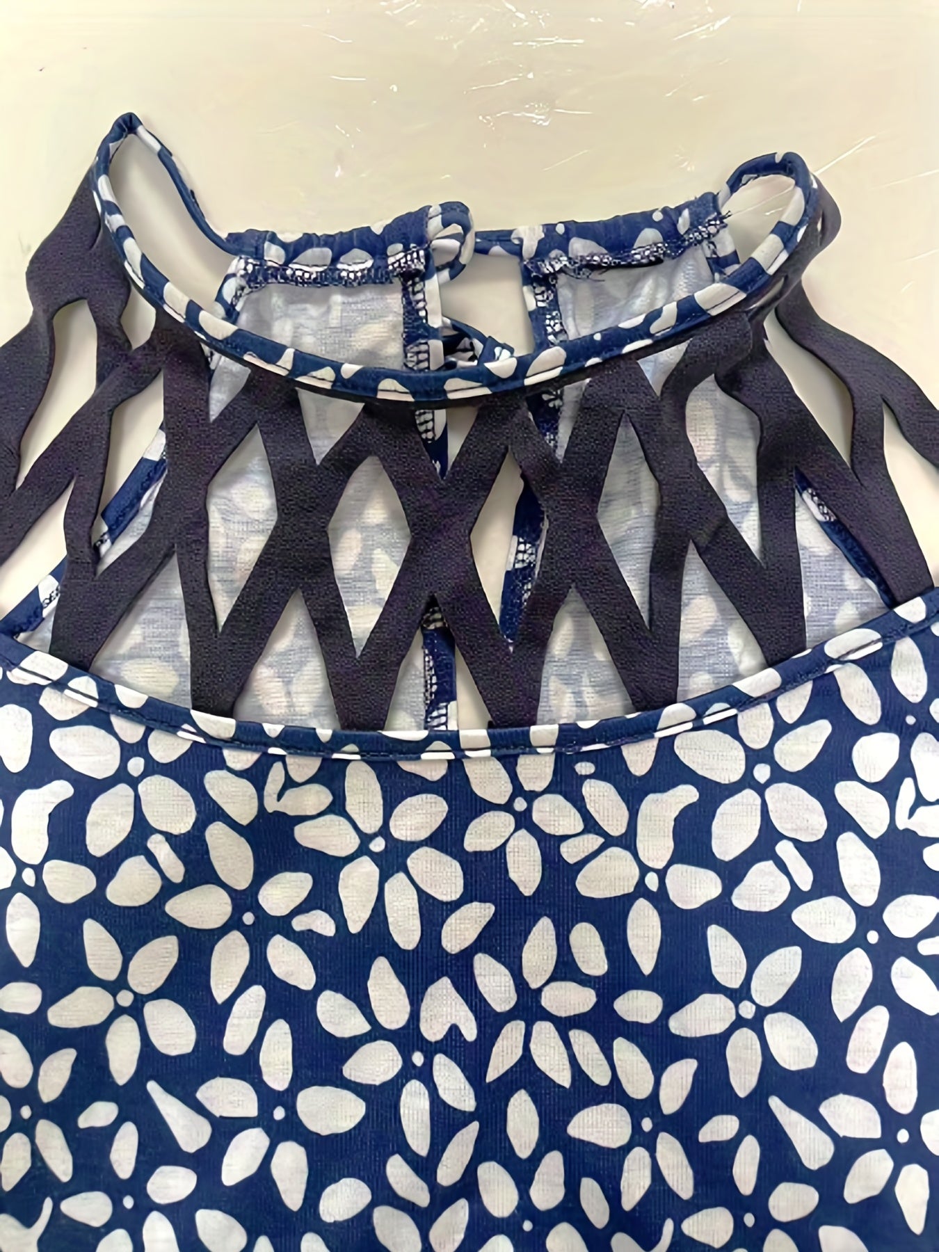 Criss Cross Sleeveless Tank Dress Women's Clothing