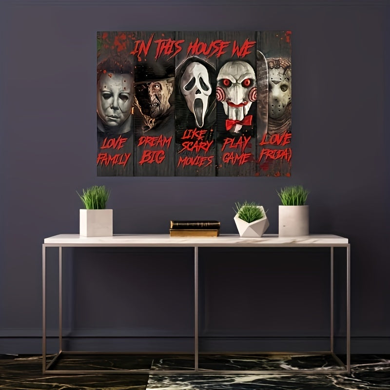 Halloween Clown Canvas Painting Frameless Decorative Wall Art Pictures