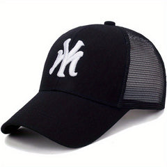 Mesh Baseball Cap Sun Hat Unisex Embroidered Letter