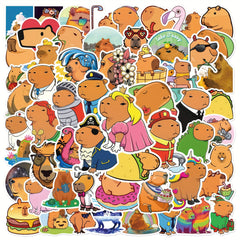 50pcs Cartoon Capybara Series Sticker Waterproof Decoration DIY Creative Sticker