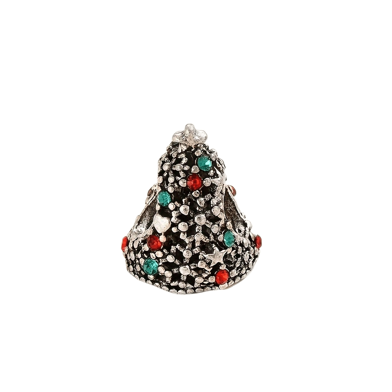 Vintage Christmas Tree Inlaid Rhinestone Charm for DIY Bracelets Necklaces
