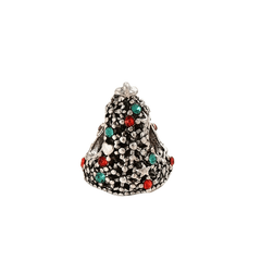 Vintage Christmas Tree Inlaid Rhinestone Charm for DIY Bracelets Necklaces